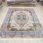 305x427cm Yilong Medallion Design Handmade Rug Large Hand Knotted Persian Silk Carpet