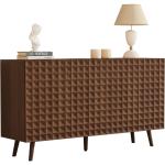 Buffet Cabinet, 54.45" Large Buffet Sideboard with Storage, Kitchen Cabinet with 4 Doors, Diamond Pattern Credenza w/ Shelves