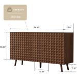 Buffet Cabinet, 54.45" Large Buffet Sideboard with Storage, Kitchen Cabinet with 4 Doors, Diamond Pattern Credenza w/ Shelves