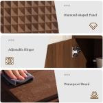 Buffet Cabinet, 54.45" Large Buffet Sideboard with Storage, Kitchen Cabinet with 4 Doors, Diamond Pattern Credenza w/ Shelves