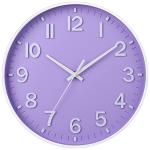 HZDHCLH Purple Wall Clocks Battery Operated,12 inch Silent Non Ticking Modern Wall Clock for Living Room Bedroom Kitchen Office Classroom Decor