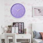 HZDHCLH Purple Wall Clocks Battery Operated,12 inch Silent Non Ticking Modern Wall Clock for Living Room Bedroom Kitchen Office Classroom Decor