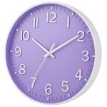 HZDHCLH Purple Wall Clocks Battery Operated,12 inch Silent Non Ticking Modern Wall Clock for Living Room Bedroom Kitchen Office Classroom Decor