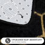 ARKIIKI Large Rugs for Living Room, 8x10 Black Fluffy Bedroom Area Rug, Shag Geometric Soft Fuzzy Carpets Big Kids Room Rug, Non-Slip Plush Modern Rug for Office Home Decor Aesthetic, Black/Gold