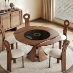 Medieval Solid Wood Slim Dining Table Chair Combination Household Small Retractable Square Table Variable Round Furniture