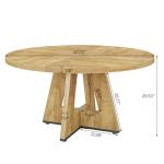 Tribesigns 47 inch Round Dining Table Wood Kitchen Table for Dining Room, 47" Dinner Room Tables for 4-6, Farmhouse Accent Furniture with Wooden Tabletop and Cross Base, Light Wood
