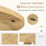 Tribesigns 47 inch Round Dining Table Wood Kitchen Table for Dining Room, 47" Dinner Room Tables for 4-6, Farmhouse Accent Furniture with Wooden Tabletop and Cross Base, Light Wood