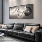 Large Framed Modern Abstract Vertical Wall Art for Living Room, Black Grey Prints Paintings Artwork for Walls, Silver Gray Luxury Pictures for Hallway Entryway Foyer Stair Office Wall Decor 30x60 Inch