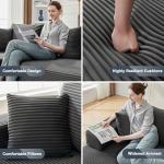 MANGODAN 110” Cloud Sectional Couch, Boneless Sofa for Living Room, Modular Sectional Sofa with Deep Seat, Comfy Fluffy Couch with L-Shaped Chaise, No Assembly Required (Left-Facing Chaise, Dark Grey)