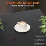 GreenForest Modern Living Room Coffee Table with 2 Tier Storage, Small Square Wood and Metal Farmhouse Center Table with Seamless One-Piece Tabletop, 27.55 Inch, Black