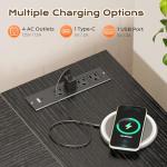 Huuger 55 Inch L Shaped Desk with Power Outlets and USB-C Port, Reversible Computer Desk, Larger Office Corner Gaming Desk, 0.95 Inch Thicker Desktop, Metal Frame, for Home Office, Study, Black