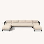 Outdoor Aluminum Sectional Sofa Set with Coffee Table - Metal Furniture for Garden and Patio