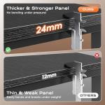 Huuger 55 Inch L Shaped Desk with Power Outlets and USB-C Port, Reversible Computer Desk, Larger Office Corner Gaming Desk, 0.95 Inch Thicker Desktop, Metal Frame, for Home Office, Study, Black