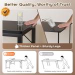 Huuger 55 Inch L Shaped Desk with Power Outlets and USB-C Port, Reversible Computer Desk, Larger Office Corner Gaming Desk, 0.95 Inch Thicker Desktop, Metal Frame, for Home Office, Study, Black