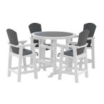 5 PCS Modern Table Chair Set Patio Bar Table with 4 Chairs High Top Outdoor Table Tall Stools For Home Garden Yard Coffee Shop