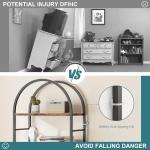 Shintenchi Bookshelf, Arched Bookshelf 5 Tier Bookcase, Tall Shelf for CDs/Books, Home Office Shelf Storage Organizer, Modern Book Shelf for Bedroom/Living Room, Rustic Brown