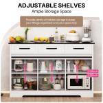 Redlife Sideboard Buffet Cabinet 53.5'' Coffee Bar Storage Cabinet w/ Adjustable Shelves  Sliding Doors for Dinning Room Kitchen