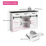 Redlife Sideboard Buffet Cabinet 53.5'' Coffee Bar Storage Cabinet w/ Adjustable Shelves  Sliding Doors for Dinning Room Kitchen