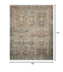Loloi Layla Collection LAY-03 Olive/Charcoal 7'-6" x 9'-6" .13" Thick Area Rug, Soft, Durable, Vintage Inspired, Distressed, Low Pile, Non-Shedding, Easy Clean, Printed, Living Room Rug
