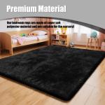 8x10 Fluffy Area Rugs for Living Room,Shag Area Rug for Bedroom,Black Soft Fuzzy Rug Non-Shedding Indoor Plush Carpet for Kids Bedroom Nursery Home Decor