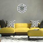 Naanle Boho Ethnic Mandala with Feathers Pattern Round Wall Clock, 9.5 Inch Battery Operated Quartz Analog Quiet Desk Clock for Home,Office,School