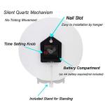 Naanle Boho Ethnic Mandala with Feathers Pattern Round Wall Clock, 9.5 Inch Battery Operated Quartz Analog Quiet Desk Clock for Home,Office,School