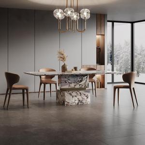 "Italian Luxury Marble Dining Set - Post-Modern Rectangular Table & Chairs, ENF Eco Custom Designer Dining Table"