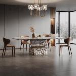 "Italian Luxury Marble Dining Set - Post-Modern Rectangular Table & Chairs, ENF Eco Custom Designer Dining Table"