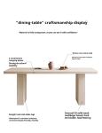 Mid-Century Travertine Dining Set: Wabi-Sabi Rectangular Table & Chairs, Customizable French Luxury for Small Spaces​​