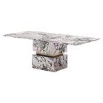 "Italian Luxury Marble Dining Set - Post-Modern Rectangular Table & Chairs, ENF Eco Custom Designer Dining Table"