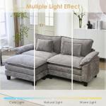 URRED Cloud Couch Modular Sectional Sofa, 87" Modern L Shaped Deep Seat Sofa with Ottoman & Pillows, Ultra Comfy Chenille Couches for Living Room, Bedroom or Apartment, Grey