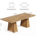 LITTLE TREE Dining Table for 6 People, Wooden Dining Table, Rectangle Table with Heavy Duty Legs, Modern Dining Table for Kitchen, Dining Room, Light Brown