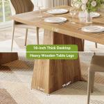 LITTLE TREE Dining Table for 6 People, Wooden Dining Table, Rectangle Table with Heavy Duty Legs, Modern Dining Table for Kitchen, Dining Room, Light Brown