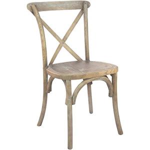 EMMA + OLIVER 2-Pack Wooden X-Back Dining Chair - Light Brown Natural Finish