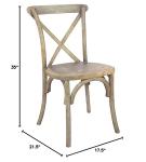 EMMA + OLIVER 2-Pack Wooden X-Back Dining Chair - Light Brown Natural Finish