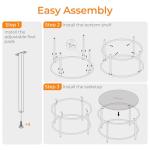 Yaheetech Gold Glass Coffee Table for Living Room, 36" Round Glass Coffee Table with Metal Frame, Circle Coffee Table for Home, Office, Apartment