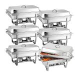 2/4/6 Pack 8QTChafing Dish Buffet Set Stainless Steel Food Warmer Kit with Lids Holders for Restaurant Catering Parties Weddings