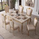 Gold Luxury Design Dining Table Chairs Wood Marble Party Event Dining Table Living Room Mesa Para Comedor Furniture Home