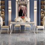 Gold Luxury Design Dining Table Chairs Wood Marble Party Event Dining Table Living Room Mesa Para Comedor Furniture Home