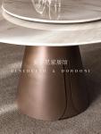 Italian minimalist round marble dining table and chair combination round table turntable modern light luxury home
