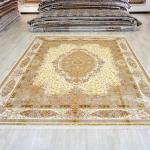 305x427cm Vantage Classic Rug Large Antique Yellow Medallion Silk Carpet (TJ746A)