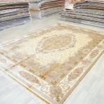 305x427cm Vantage Classic Rug Large Antique Yellow Medallion Silk Carpet (TJ746A)