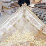 305x427cm Vantage Classic Rug Large Antique Yellow Medallion Silk Carpet (TJ746A)