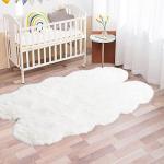 Latepis Sheepskin Rug 4X6 White Faux Fur Rug for Bedroom Bedside Fluffy Rugs for Living Room Fuzzy Plush Soft Rugs Luxury Home Decor
