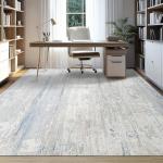 Lbris Washable Rugs 8x10 Area Rugs for Living Room- Modern Abstract Rugs for Bedroom,Dining Room, Large Soft Low Pile Carpet with Non Slip Rubber Backing,Neutral Accent Rug for Nursery Home Office