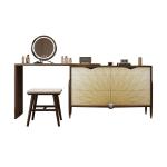 Solid wood makeup table black walnut modern retractable dresser chest integrated bedroom storage bedside table