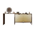Solid wood makeup table black walnut modern retractable dresser chest integrated bedroom storage bedside table