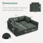 HONBAY Modular Sectional Couches with Storage Corduroy Sleeper Sofa Modular Sectional Couches for Living Room,Green