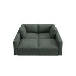 HONBAY Modular Sectional Couches with Storage Corduroy Sleeper Sofa Modular Sectional Couches for Living Room,Green
