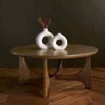 SAFAVIEH Couture Collection Sasha Contemporary Medium Oak Round Coffee Table